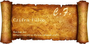 Czifra Fülöp névjegykártya